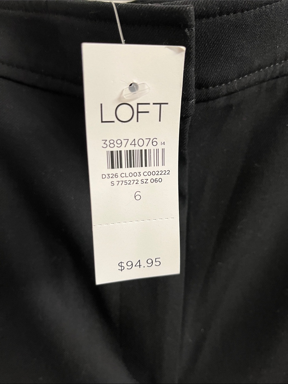 NWT LOFT Black Wide-Leg Pants with Gold Buttons - Picture 2 of 6
